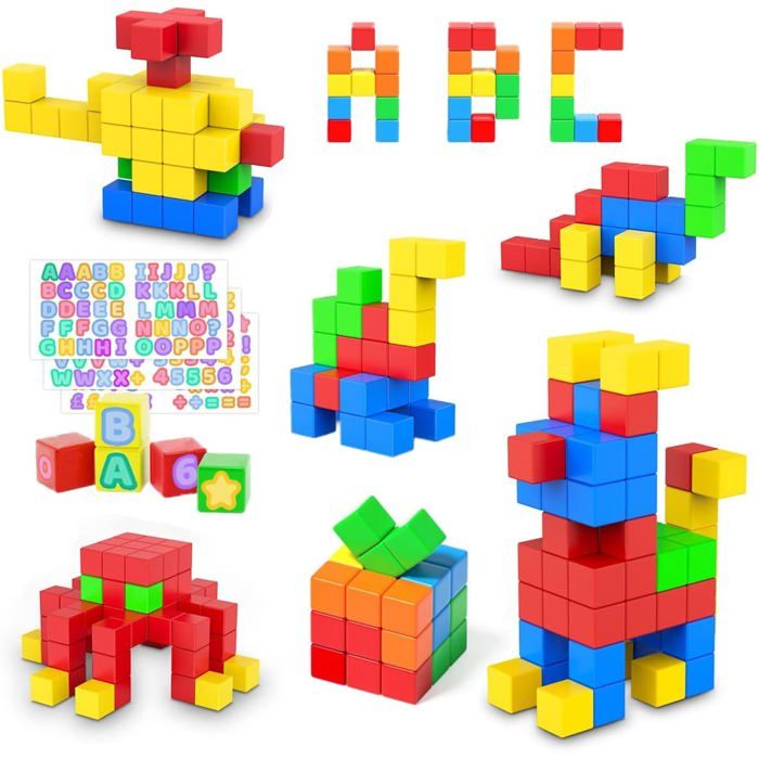 MagNexus - 48 Blocs Magnétiques 2,5 Cm - STEM Montessori - Créatifs - Dès 3 Ans