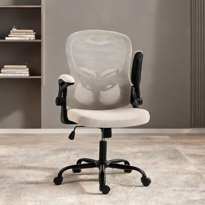 Office Chairs with 24.4 x 22.8 x 43.5 in pairing dossier maille respirante with Beige Maille (100 Polyester) and linen beige