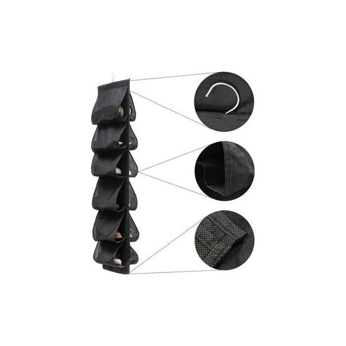 Chaussures Suspendu Organisateur Rangement Derrière Porte - 117 32CM avec 12 Poches Organisateur de Porte Porte-étagère à