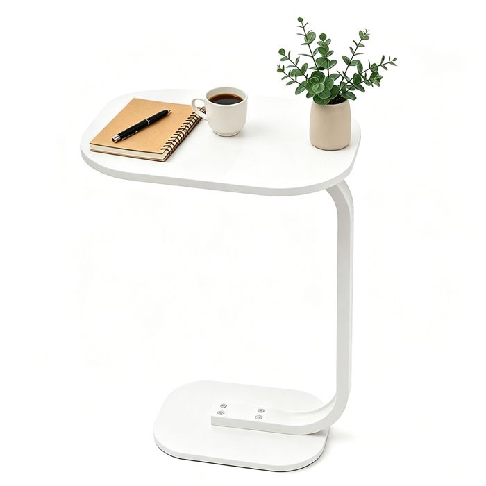 SUPFINE Table dappoint Forme C en Métal Bout de Canapé Moderne Meuble Compact Adapté au Salon Chambre 39 × 28 × 59 cm