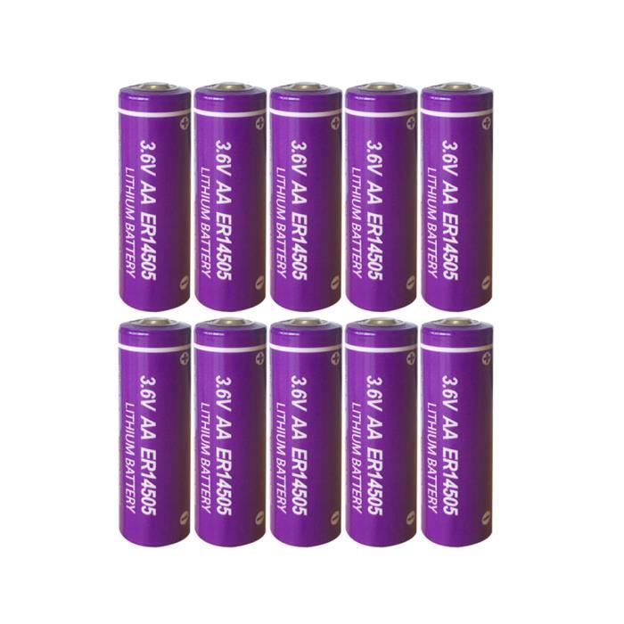 3,7 V-piles au lithium 3.6v aa, Non rechargeables, 2a, ER14505 LS14500,  2400mah aa 3.6v, 10 pièces
