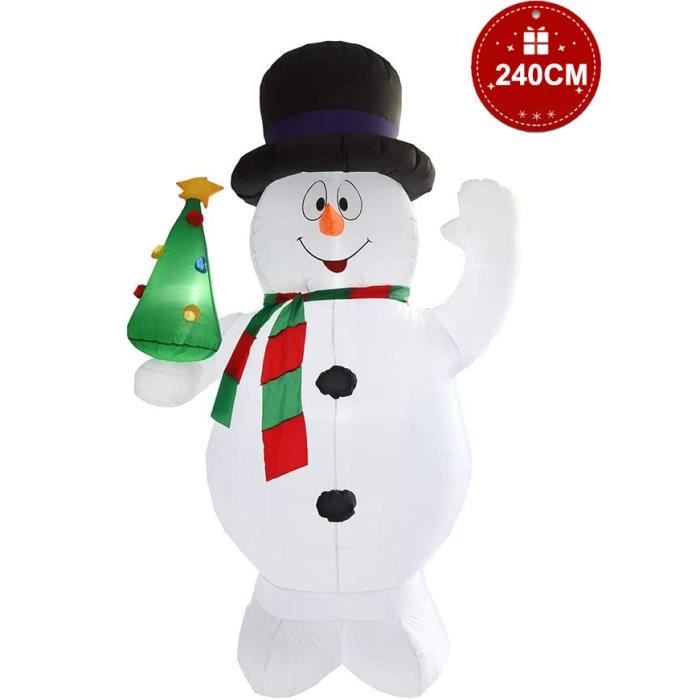 RUIDA Bonhomme De Neige Gonflable Décoratif LED - Décoration Lumineuse