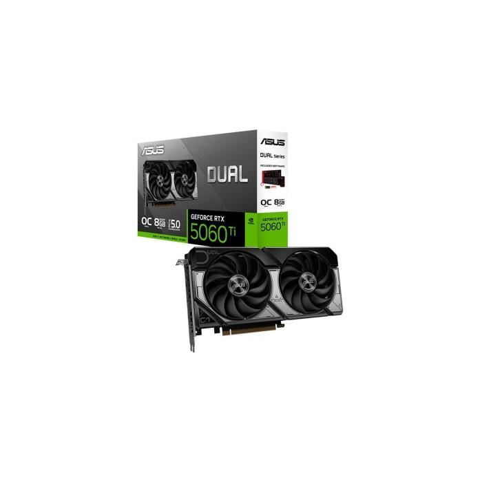 Carte graphique - ASUS - Dual -RTX5060TI-O8G NVIDIA GeForce RTX 5060 Ti 8 Go GDDR7