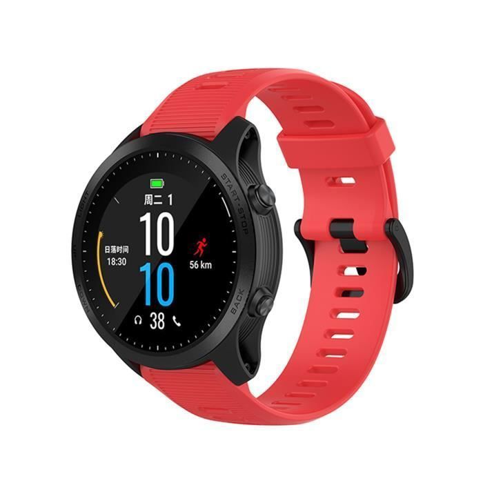 Rouge Bracelet de montre en silicone pour Garmin Forerunner 945