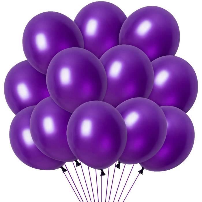 Dww-50 Pices Ballon Violet, Ballons Anniversaire, Mtal Ballons, 12  Pouces(30cm), Ballons De Baudruche, Latex Naturel, Decoration Anniversaire,  Ballon