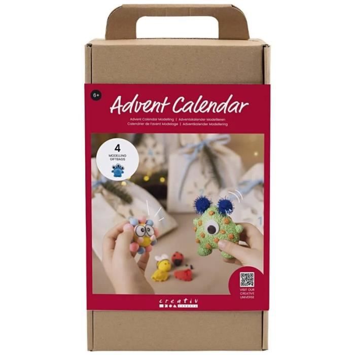 Calendrier de lAvent enfant - Modelage - 4 projets créatifs - Blanc