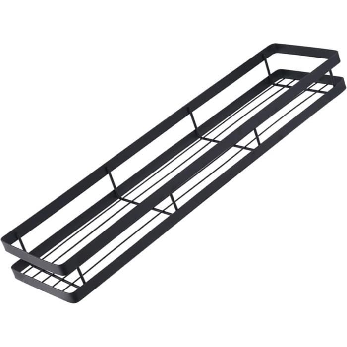 Jayruit Étagère à Épices Murale Noire 40 Cm - Rangement Cuisine Et Salle De Bain En Acier Inoxydable