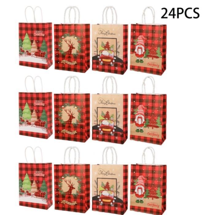 Sac Cadeau Géant Père Noël - Grand Format, Poignées, Thème Noël, Rouge, Pour Emballage Festif