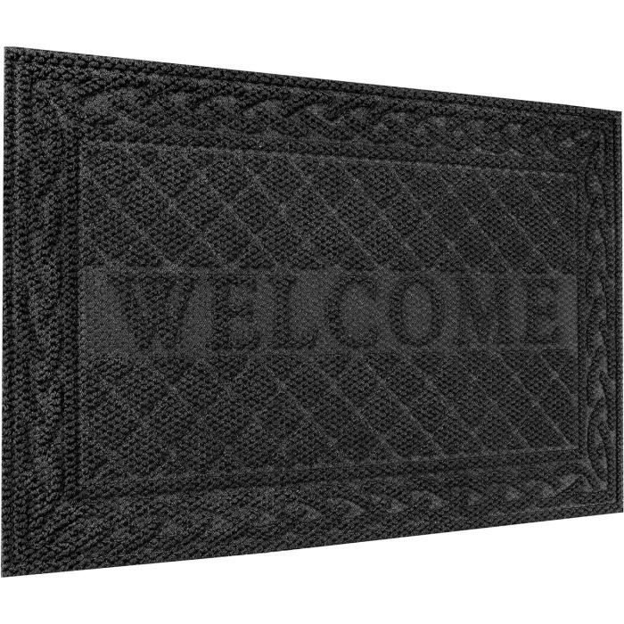Tapis Anti-Poussière Noir 60 X 90 Cm - Tapis D'Entrée Hall Ou Extérieur Absorbant