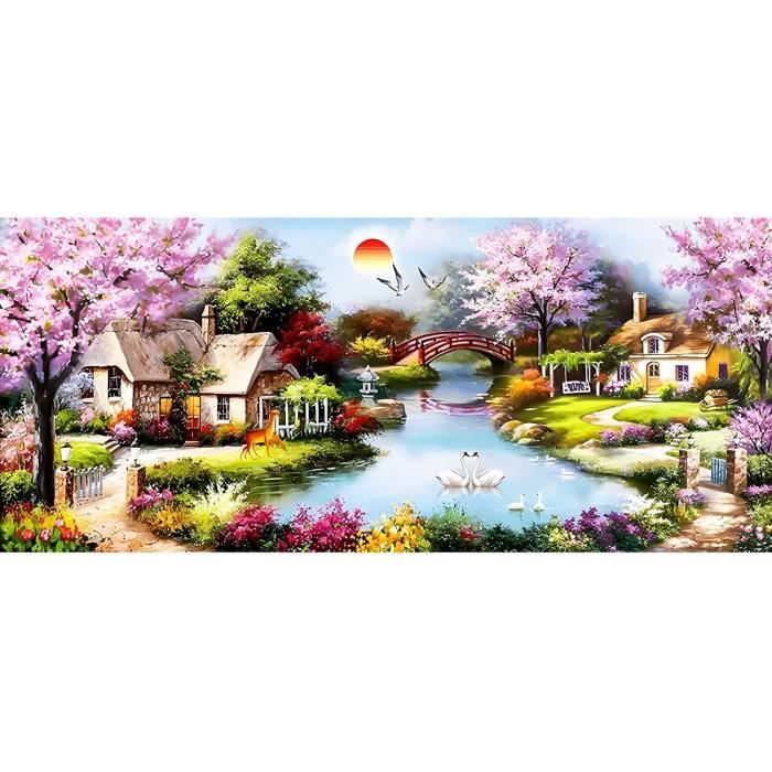 Paysage - diamant rond complet - 85x45cm