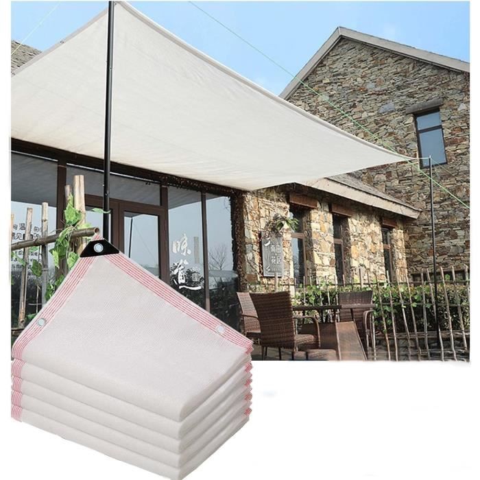 Voile d'ombrage 90% Protection Solaire - Filet de Protection Contre les Rayons UV - 2mX6m