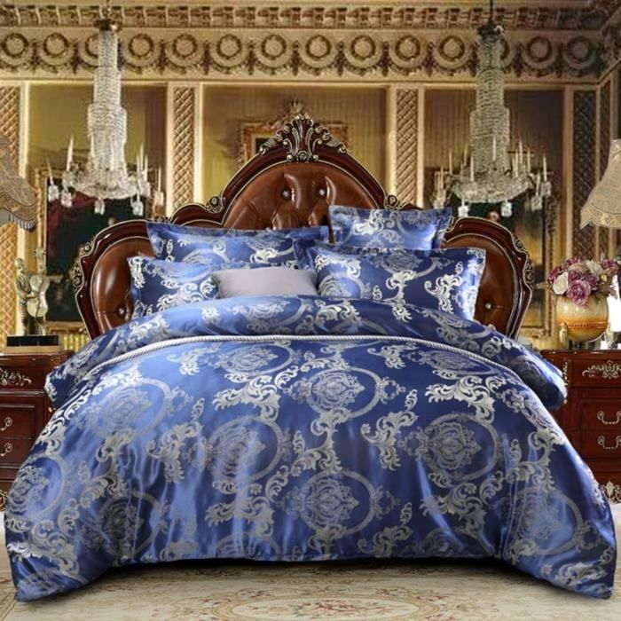 Couette En Peluche Wometo Réversible - 155 X 220 Cm, Bleu Foncé/Bleu, Chaud Douillet, Utilisable Sans Housse