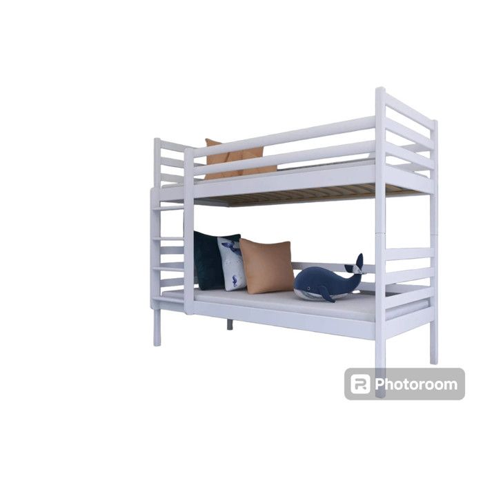 Lit Superposé NELIO 90x200 Blanc - blanc Livré avec sommiers Lit Superposé NELIO 90x200 Blanc - blanc Livré avec sommiers