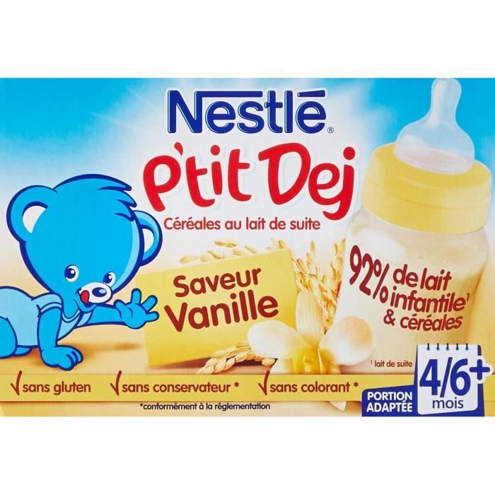Nestle Bebe P Tit Dej Brique Lait Cereales Vanille Des 46 Mois 2 X 0 Ml Lot De 4 Achat Vente Dessert Lacte Nestle Bebe P Tit Dej Brique Lait