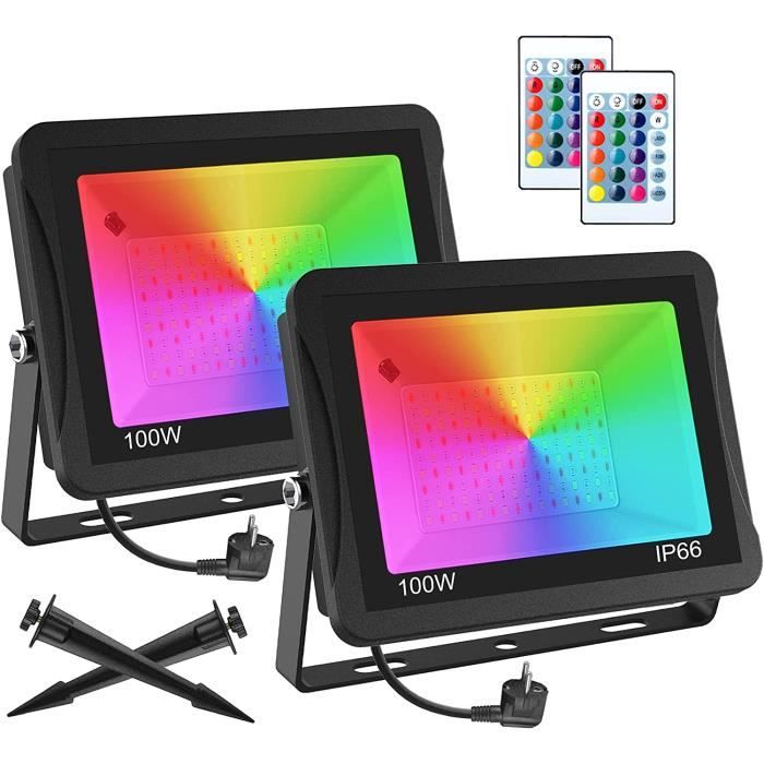 Projecteur LED RGB Extérieur 50W HEKEE – Changement De Couleur + Mode Stroboscope