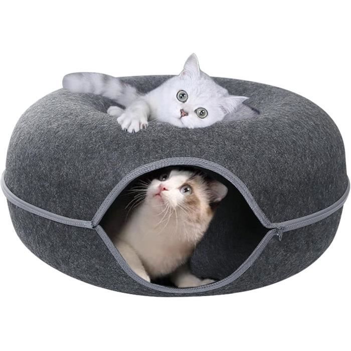 Comparer les prix de Lit Tunnel pour Chats d'intérieur - Tube Rond détachable en Feutre pour Chat avec Trou d'œil,Jouets Tunnel innovants (U)