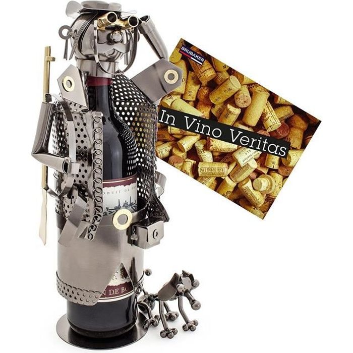 BRUBAKER Porte-bouteille de Vin décoratif - Sculpture en Métal - Idée cadeau - Locomotive - La