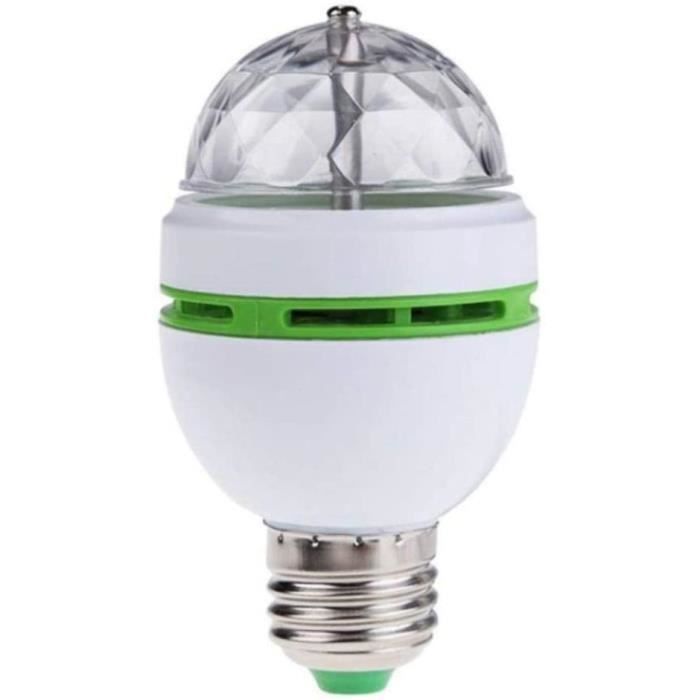 Qlee Lampe Rotative à LED - Ampoule Disco Motorisée - 3 Modèles De Projection - Lampe De Scène Rotative En Cristal Pour Fête D'anniversaire, Club, Bar, Célébration, événement, Veilleuse
