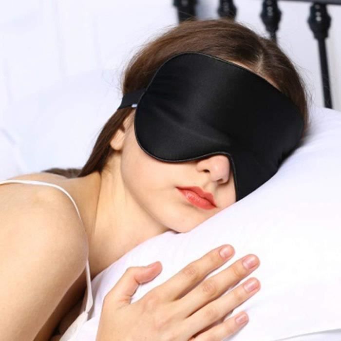 Masque de Sommeil, Masque de Nuit,Soie Naturelle Occultant Pur et Coton Rempli Couvre-Oeil Masque pour Dormir avec Sangle Réglable,