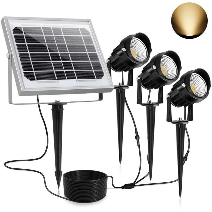 Lampe Solaire Avec D/étecteur Version Neuf Pour Patio Jardin 1800mAh CLY Spot Solaire Avec D/étecteur 30 LED Blanc Froid Eclairage Murale Projecteur Solaire Exterieur D/étecteur IP65