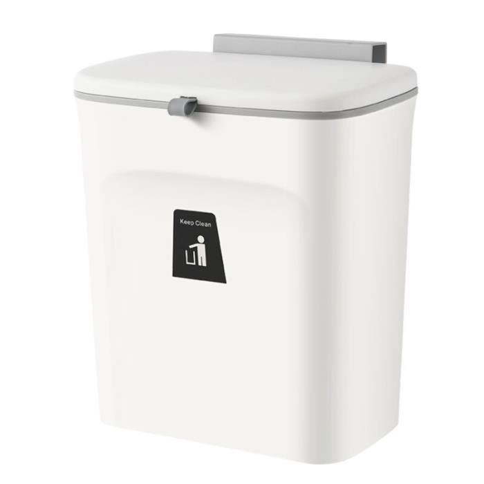 Poubelle,Poubelle murale avec couvercle coulissant 7L, poubelle de cuisine, porte suspendue