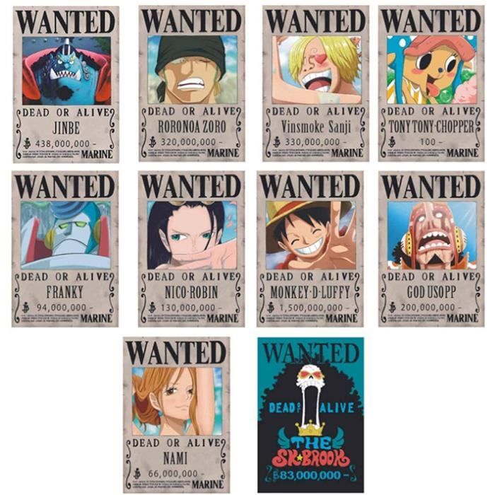 Ruggito One Piece Wanted Posters 28 5 Cm 19 5 Cm Nouvelle Edition Affiche En Papier Kraft Luffy 1 5 Milliard Lot De 10 87 Cdiscount Maison