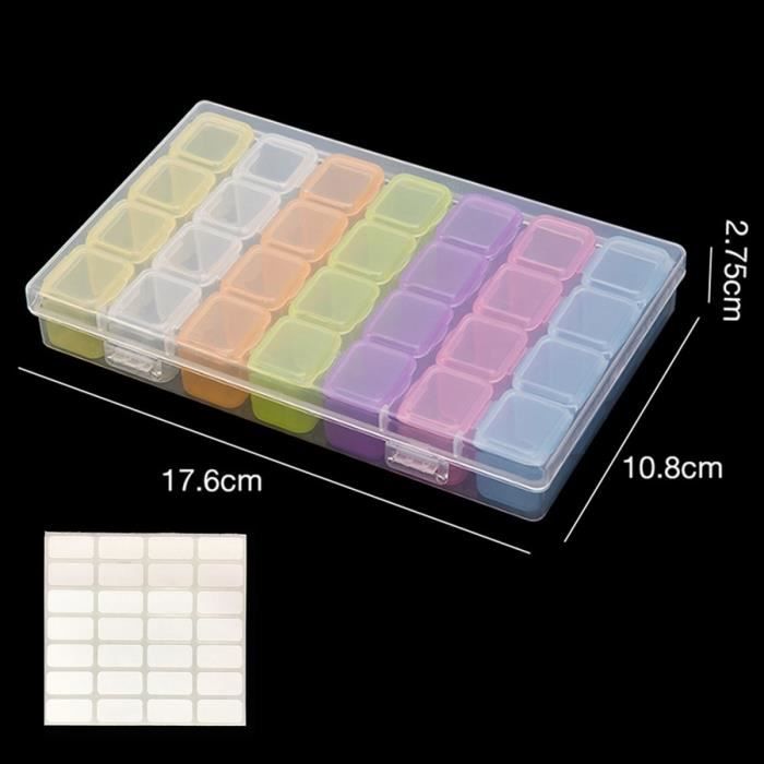 Boîte De Rangement Diamant NUOBESTY - 15 Compartiments Ronds Transparents En PP Pour Pierres Et Accessoires