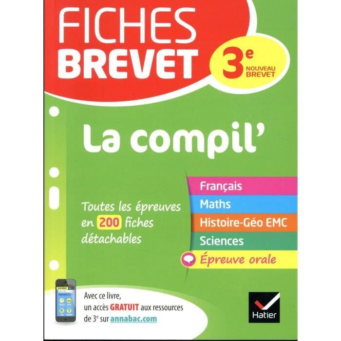 Livre Fiches Brevet La Compil Du Brevet Cdiscount Librairie Livre Fiches Brevet La Compil Du Brevet Cdiscount Librairie