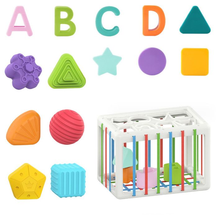Jouet Bebe Montessori Jouet Enfant en Forme de Cube Jouet Sensoriels pour Garcon et Fille de 1 2 3 Ans