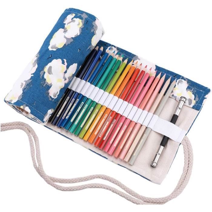 Trousse à Crayons SUMTree 300 Places - Double Zip - Pour Crayons, Stylos, Feutres - Gris - 30x21x10.5cm