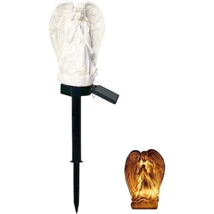 Lampes Solaires Jardin Ange Multicolores - Lot De 2 - LED Changeantes, étanches IP65 - Pour Décoration Extérieure Et Fête