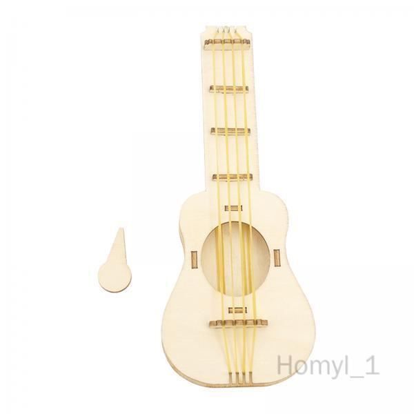 Mini Modèle De Guitare En Bois à 6 Cordes, 15cm, Avec Support