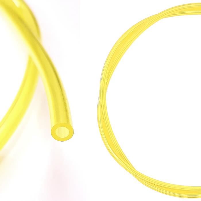 Cyclingcolors durite essence 2mm intérieur x 4mm x 1m jaune transparent tondeuse tracteur débroussailleuse tronçonneuse coupe