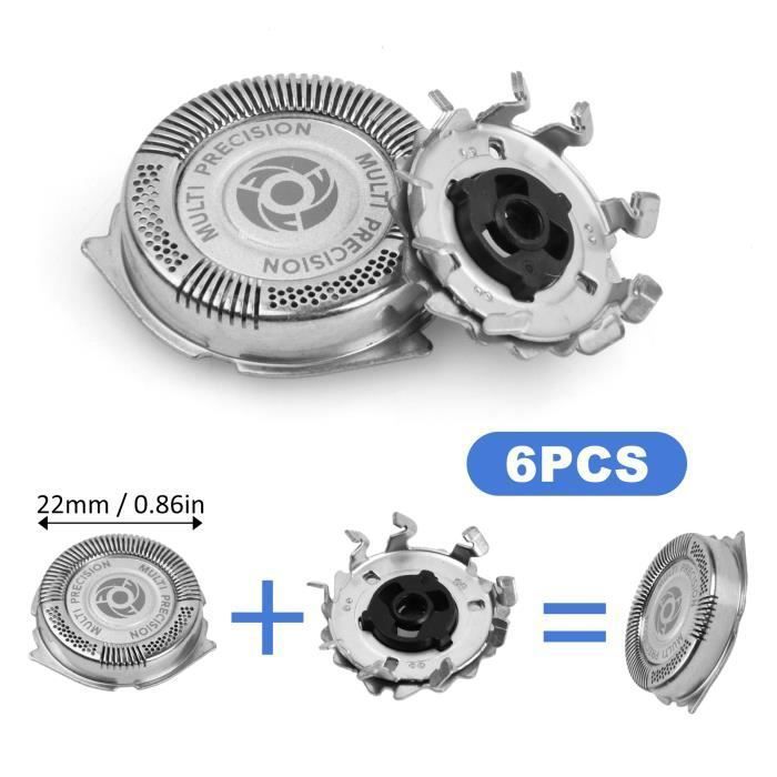 6xTêtes de Rasoir Remplacement pour Rasoir Electriques, Compatible avec Philips SH50 S5000 / S5080 / S5570 / S5079