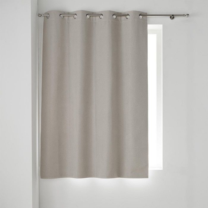 Rideau occultant 135x180 cm Occultiss Beige - œillets chambray isolation thermique & phonique