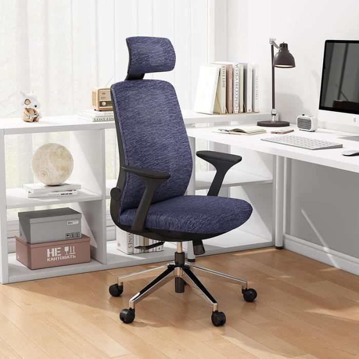 dripex chaise bureau ergonomique - fauteuil à roulettes pivotantes à 360 ° , appui-tête réglable, accoudoir dossier
