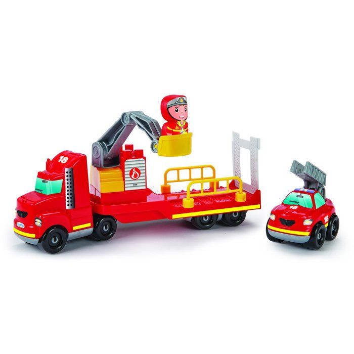 Ecoiffier Intervention pompier Abrick 3290 Jeu de construction pour enfant Camion pompier 32 cm Dès Fabriqué en France