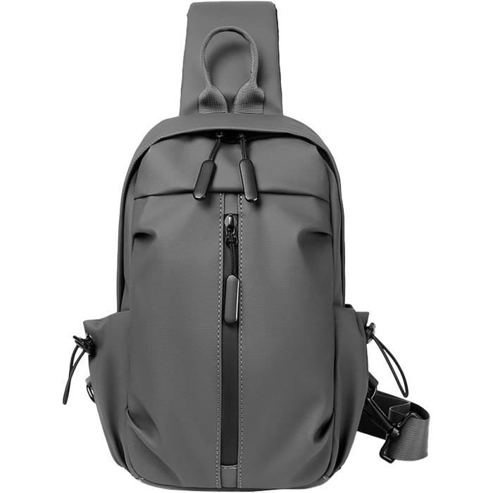 ROLMZJX Sac Banane Bandoulière Étanche - Sac Ceinture Ville Sport Pour Hommes Femmes (Noir)
