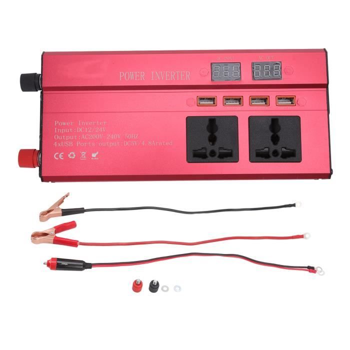 Onduleur Voiture 12V/24V Vers 220V 100W - Convertisseur DC/AC Pour Charger Ordinateur, Téléphone, Petit Appareils