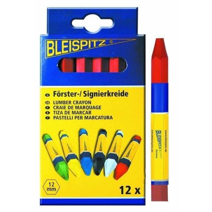 Boite de 12 craies de marquage forestière rouge