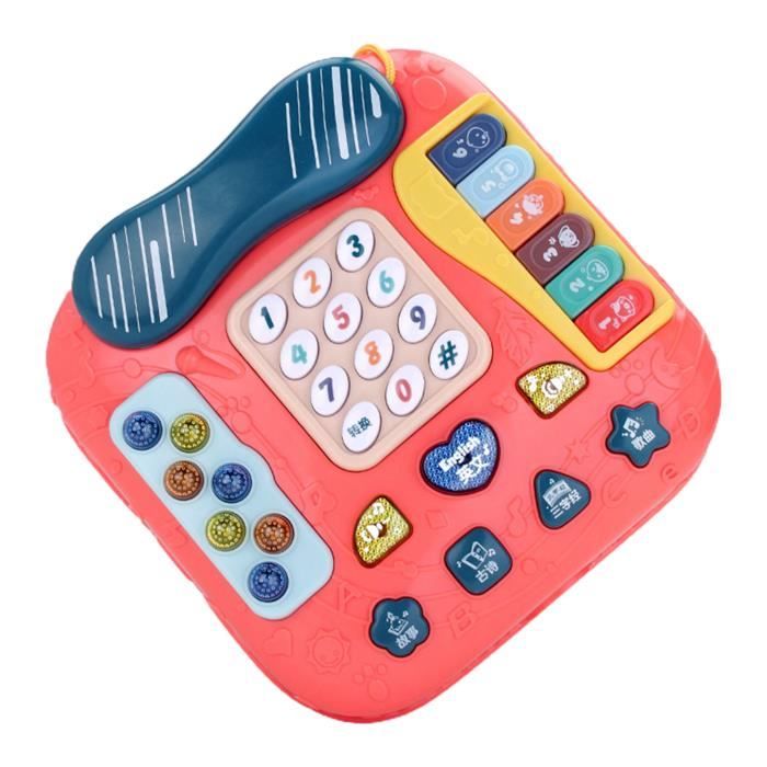 Enfants téléphone jouet multifonctionnel tout - petit musique machine  d'enseignement précoce Puzzle pédagogie 0 - 3 ans tirette télé