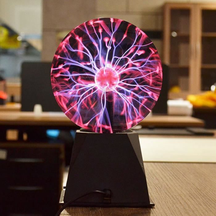 Osairous Boule De Plasma, Lampe Plasma Magique 4 Pouces, Lumière De Plasma Sphère Sensible Au Toucher Et Au Son Pour Cadeaux, Décorations, Physique Jouets (Bleu