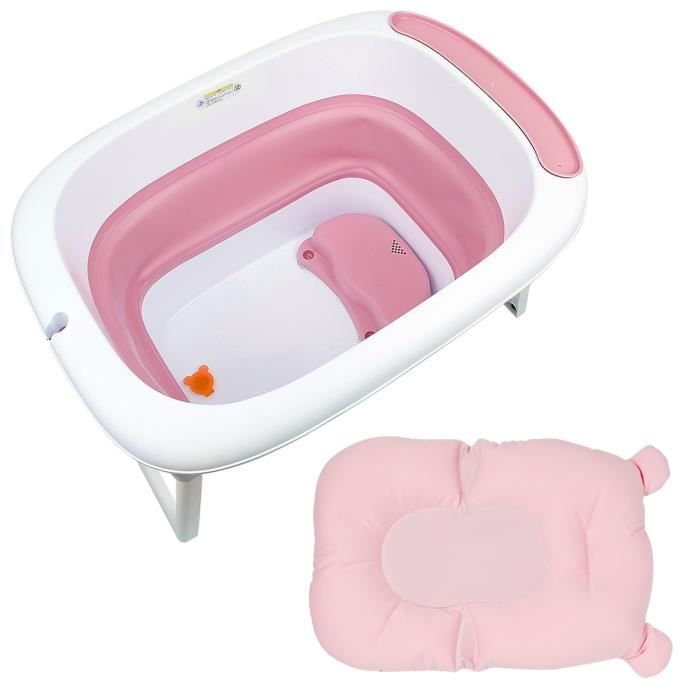 JEOBEST® Baignoire Pliable pour Bébé 0-36 Mois avec coussin de Bain et  Bouchon de Vidange (Rose) - Cdiscount Puériculture & Eveil bébé