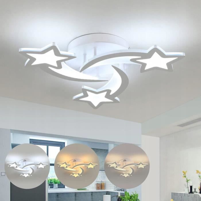 Plafonnier LED moderne 21W Dimmable Blanc lampe pour salon chambre, Taille : 54*8cm