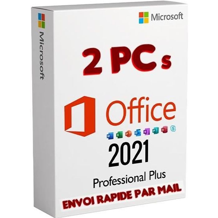OFFICE 2021 PRO PLUS 2 PC – En Téléchargement – Envoi Rapide par MAIL