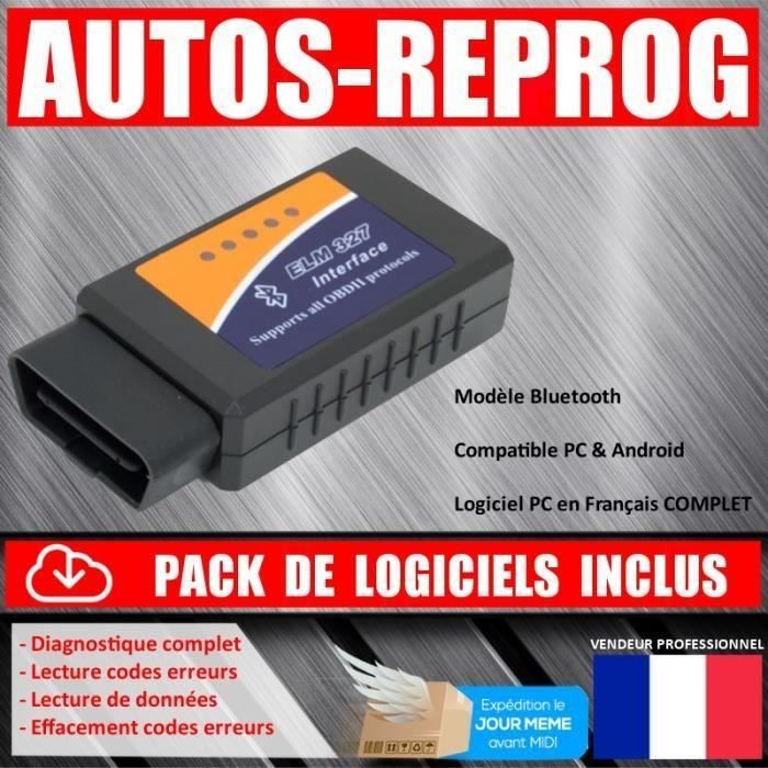 Interface/Valise de Diagnostic ELM327 OBD2 BLUETOOTH MULTIMARQUES