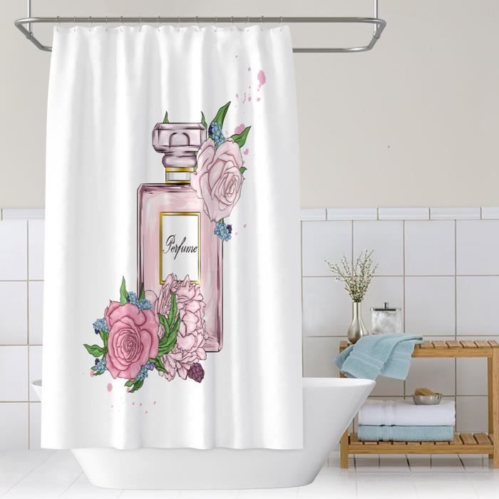 Rideau De Douche Côtes Nautiques 180X200, Hippocampe Océan Rideau De Douche Thématique Corail