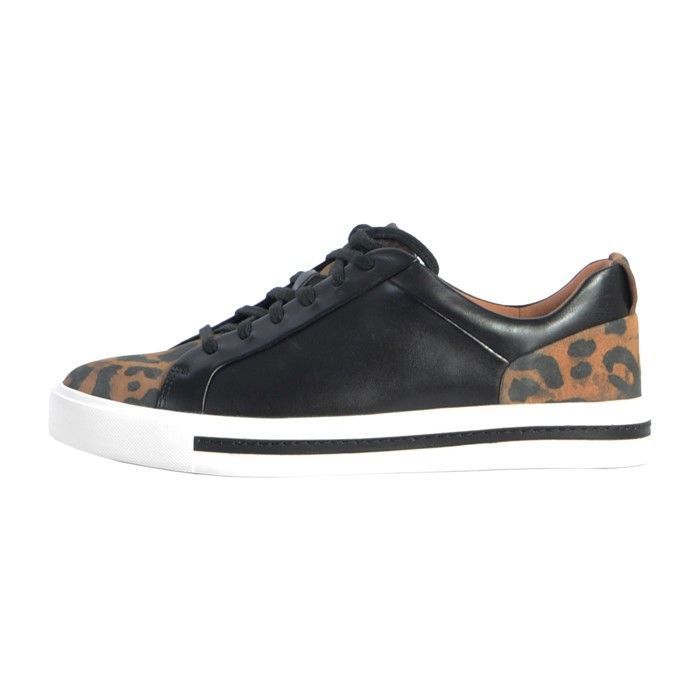 Basket Clarks Un Maui Lace - CLARKS - 130716 - Noir Combi - Cuir/Textile - Femme - Lacets - Plat Basket Clarks Un Maui Lace - CLARKS - 130716 - Noir Combi - Cuir/Textile - Femme - Lacets - Plat
