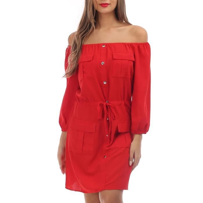 robe bardot rouge