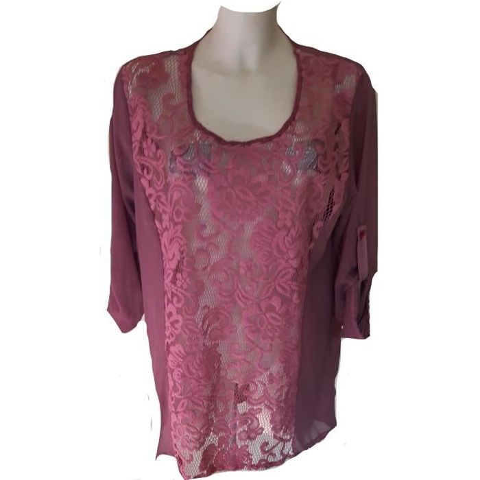 Tunique grande taille en dentelle rose - Achat / Vente tunique grande  taille en de - Cdiscount
